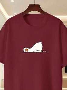 Camiseta Masculina Presente Para Ele Estampada Pato Casual Confortável Academia Treino Camisa Com Gola Redonda E Manga Curta