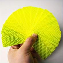 20pcs Super Bright Reflective Safety Stickers - Waterproof, Fluorescent Yellow-Green, Suitable For Cars, Trucks, Bicycles And Motorcycles - Fluorescent Green - View 10
