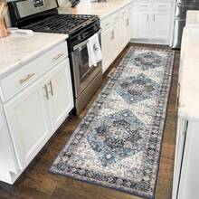 Runner Rug 2*8 Vintage Boho Rug For Hallway Kitchen Living Room Bedrooms Playroom Office Ultra-Soft Low Pile Washable Non Slip Stain Resistant Printed Carpet In Blue/Navy Design - BlueNavy - View 6