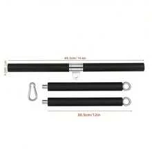 3-Section Bearing Ring Lat Pulldown Bar, Adjustable Length Detachable Compound Training Rod, Lat Pulldown Attachment For Fitness Equipment, Weight Training Accessory - Black - View 6