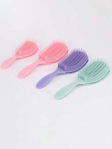 1/2 piezas Peine de mujer con diseño de pulpo, adecuado para cabello húmedo o seco, cabello largo liso, cabello rizado grueso, cepillo para cabello enredado, peine de concha, grabado y brillante, peine de estilo esponjoso y suave, antiestático y no dañino para el cabello, masajea el cuero cabelludo - Multicolor - Ver 4