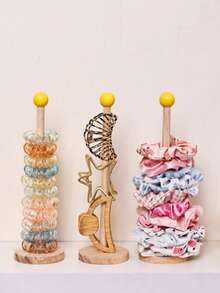 3pcs Wooden Hair Accessory Organizer Rack, Headband, Hair Tie, Hair Clip, Jewelry Display Stand, Suitable For Stylists, Home Decor, Hair Accessories And Jewelry Display, Ideal For Stylists, Gender Reveal Parties, Birthdays, Weddings, Parties, Perfect Gift For Coworkers, Friends And Family, Back To School Essential