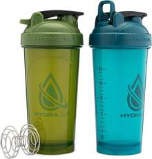 ProFlow [2 ] 28 Oz Shaker Bottles For Protein Shakes, Shaker Cups With Ball Whisk, Shaker With Handle, Travel To Go, (Pink & Purple, 28oz) - Xanh lá cây và xanh dương - Xem 7