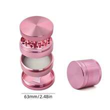 New Aluminum Alloy Mushroom-Shaped Herb Grinder, 4 Layers, 63mm, Manual Herb Grinder - Multicolor - View 15