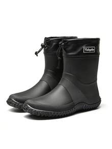 Men's Rain Boots, Rubber Boots, PVC Unique Design, Comfortable And Lightweight, Suitable For Work, Muddy Environments, Wear-Resistant, Suitable For Farming, Gardening, Fishing And Other Water Activities - Black - View 15