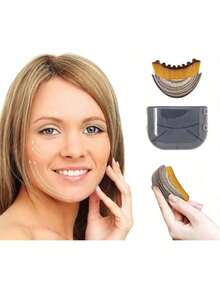 Lymphatic Contour Face Brush, Lymphatic Drainage Massager, Soft Dry Facial Brush Beauty Tool For Jawline, Ergonomically Designed To Fit The Skin Precisely And Relieve Fatigue (2PC) - 棕色的 - 查看 2