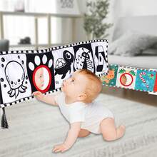 婴儿黑白布书，圣诞风格布书，蝴蝶布书，婴儿床挂书，可提升宝宝认知能力，婴儿益智布书 - 彩色 - 查看 3