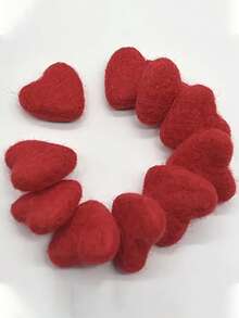 20pcs/5pcs Valentine's Day Red Felt Heart Decoration, Wedding, Valentine's Day, Anniversary, Holiday Party DIY Wreath Accessories, Vase Filler, Gift For Friends And Family, Heart-Filled Wreath Ornaments, Holiday Desktop Decorations. - Multicolor - View 3
