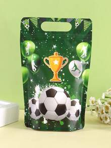 10/20个装足球主题可重复密封袋，塑料生日密封礼品袋，足球图案拉链袋，适用于派对回礼、礼品收纳、可重复使用的礼品包装、足球主题派对装饰、生日派对用品、礼品包装袋 - 彩色 - 查看 6