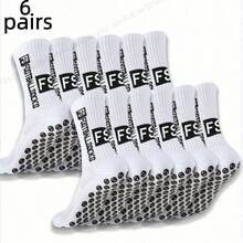 6 pares de calcetines adhesivos antideslizantes para hombres, calcetines deportivos para hombres, blancos, calcetines deportivos y de fitness para hombres, calcetines transpirables y antideslizantes para hombres, calcetines deportivos para fútbol y correr - Multicolor - Ver 6