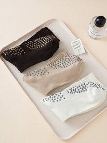 6 Pairs Non Slip Pilates Socks For Women Grippy Slouch Scrunch Knee High Socks For Yoga Barre Workout - 6 cặp chữ A nhiều màu - Xem 2