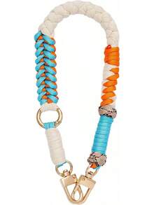 Colourful Keychain Wristlet For Women Cute Woven Wrist Key Lanyard Strap For Car Keys Handbag Denim JeansChristmas - C - View 2