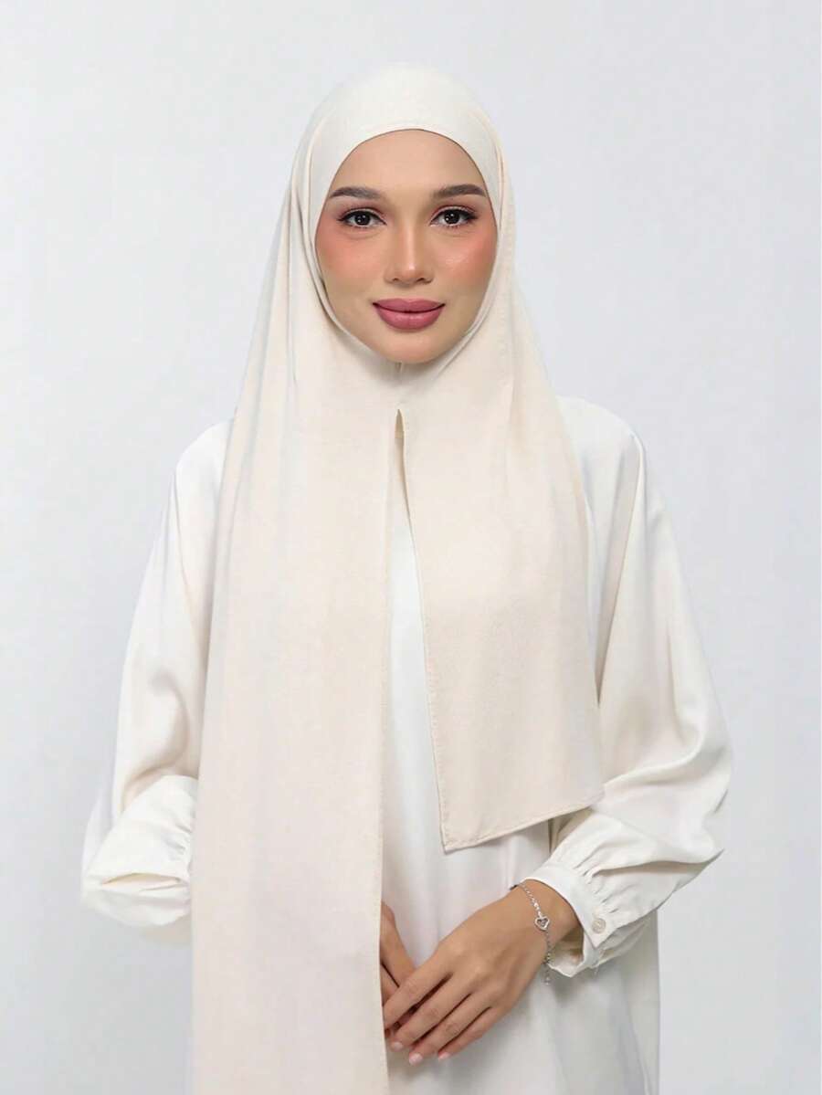 1pc Instant Jersey Hijab Made By Soft, Breathable, And Anti-Pilling Fabric. Tie-On Hijab. Suitable For Year-Round Use And Daily Wear By Muslims.