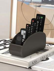 5-Slot Remote Control Organizer Box - Fits TV/DVR/Cable Box, Space Saving For Living Room, Home Office, Bedroom - Holds 1, 2, 3, 4, 5 Remotes - Also Works As Desktop Organizer For Glasses, Pens, Media Players And Remotes, Classic Design, Sturdy Construction, Great For Office, Christmas Gift, Valentine's Day Gift Or Holiday Gift