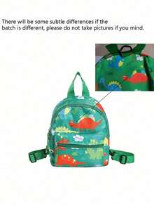 Cartoon Dinosaur Nylon Cute Bookbag Backpack - Green - View 2