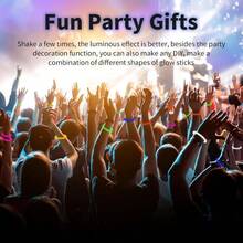 Pack 8u201D Yellow Glow Sticks Bulk With Connectors Neon Glow In Dark Party Favors Supplies Holiday Birthday Party Decoration Yellow - Yellow - View 7