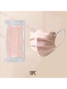 10pcs Disposable Face Masks For Women, Multi-Color, Fashionable, Breathable, UV Protection