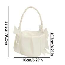 Suministros para bodas: Cestas de flores de estilo occidental para bodas, cestas de flores pequeñas con perlas para esparcir flores de boda - Multicolor - Ver 2