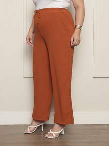 Women's Wide-Leg Pants Duna Elastic Waist Plus Size - 瓦 - 查看 4