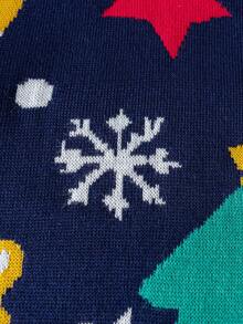 Tween Girl' Christmas Gift Pattern Knitted Sweater, Christmas Tree Design Pullover Suitable For Christmas Party, Spring, Autumn, Winter