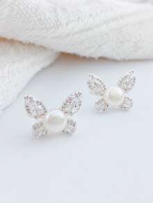 1 Pair Baroque Pearl Earrings, S925 Silver Needle, Niche Design, Layered Wear, High-End Fashion, Personalized, Creative, Feminine, Elegant, Charming, Unique Design, Luxurious - Multicolor - View 7