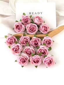 10/30/2500 piezas Cabezas de rosas artificiales para decoración de Día de San Valentín y Año Nuevo, caja de dulces DIY, ramo nupcial, seda para el Día de la Madre, decoración para el hogar, jardín al aire libre, boda, sala de estar, caja de dulces DIY, guirnalda, plantas falsas, productos para el hogar, ramo de flores, decoración de mesa, plantas falsas - Rojo arena - Ver 4