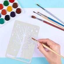 DOITOOL Plantillas De Dibujo Navidad : Plantilla De Reutilizable Para Manualidades Stencil De Dibujo De 12 Patrones En PláStico Blanco Para Diario Scrapbooking Tarjetas De FelicitacióN DecoracióN - 1 - Ver 8