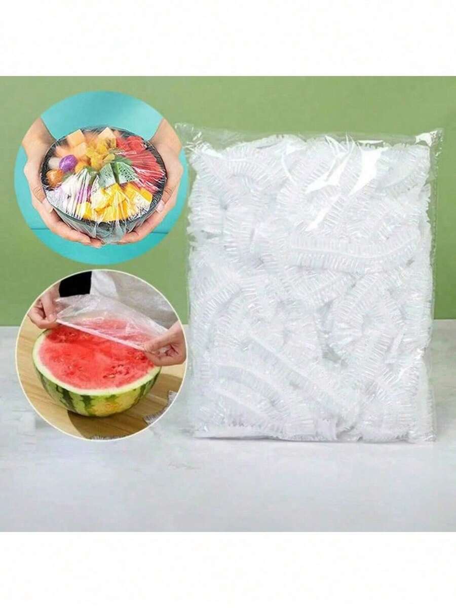 50/100/200/500Pcs Elastic Food Covers, Stretch Plastic Bowl Caps For Refrigerator Storage. Multi-Functional Kitchen Fresh-Keeping Film Bag, Thick Dust Proof Cover For Shower Head & Leftovers. - Multicolor - View 1