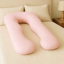 Pregnancy Body Pillow, 200 Thread Count Micropercal, 120x60cm, Ergonomic, Soft, For Bed - Hoa hồng - Xem 1