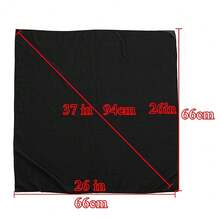 Lastclream Chiffon Square Neck Scarves For Women Handkerchief Retro Satin Ribbon Scarf For Hair Wrapping 23.6inch 26inch,26inchChiffon-Black - 26吋雪紡-黑色 - 查看 5