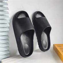 Plus Size Men's Slippers, Flat Couple Slippers, Outdoor Thick-Sole Men's Sandals - Black - View 6