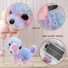 2026 New Interactive Plush Rainbow Puppy Toy With Leash – Walking, Barking, Tail-Wagging, And Nodding Smart Pet Toy, Soft Realistic Design, Perfect Birthday, Christmas & Easter Gift For Toddlers, Kids, And Girls - Multicolor - View 6