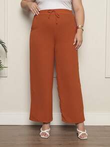 Women's Wide-Leg Pants Duna Elastic Waist Plus Size - 瓦 - 查看 2