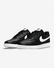 Nike Men's Court Vision Low, Next Nature Triple White - Black - View 3