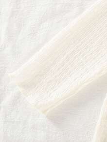 2pcs Set Baby Girls Floral 3D Embroidery Long Sleeve T-Shirt & Flower Jacquard Pants, Sweet & Chic Style, Casual & Versatile - Yellow - View 7