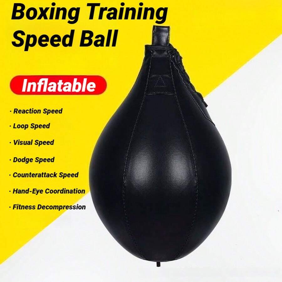 优质PU梨形拳击沙袋，反应速度球，适用于健身训练、综合格斗、拳击，悬挂式速度球