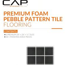 Exercise Puzzle Mats Packs Tiles 24"X24" Multiple Options - PebbleBlack - Xem 3