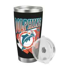Dolphins Football Team Gift For Men Dad Grandpa Husband Funny 20Oz Stainless Steel Tumbler Cup Man, Car Lovers Travel With Christmas Gifts Made In USA   Sports Coffee Mug,Stainless Steel,Insulated,Classic Collection Fans - 白色 - 查看 2