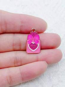 9pcs Valentine's Day Pendants Love Letters Roses DIY Alloy Oil Dripping Accessories - A - View 5