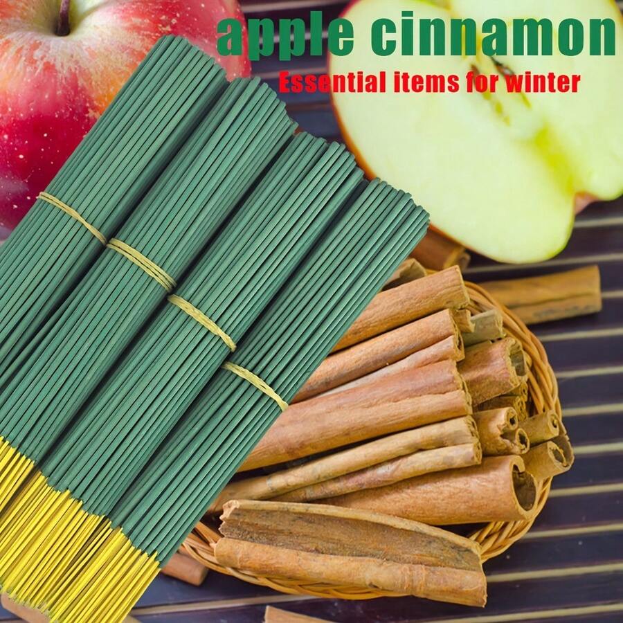 30/50/150pcs 8.22" Apple Cinnamon Incense Sticks, Natural Fragrance Powder Material, Suitable For Home, Yoga, Camping, Gatherings, Reading And Office Use - Apple - View 1