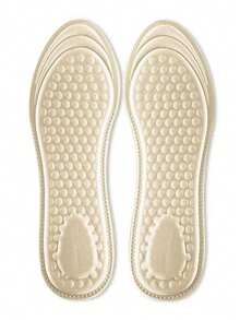 1 Pair Women's Soft, Breathable, Moisture-Wicking Insole Cushions For High Heels And Casual Shoes, Trimable, Suitable For All Seasons - Beige - View 5