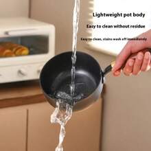 Milk And Soup Pot With Wooden Handle - Suitable For Induction Cookers, Ideal For Whipping Cream, Boiling Water, And Making Soup, A Must-Have Kitchen Utensil, Stove Compatible With Cookware | Stylish Cookware | Durable Cookware, Suitable For Boiling, Stewing, Frying, And Sauces - Compatible With Gas And Induction Cookers - A Must-Have For Home Kitchens - Multicolor - View 6