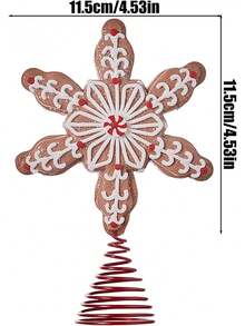 Adornos para Árbol de Navidad, Adorno Festivo de Madera para Árbol de Vacaciones, Diseño de Hombre de Jengibre con Función Decorativa, Accesorio para Árbol para Estanterías, Mesas de Comedor, Porches y Jardines, 4.53x4.53x1.18 Pulgadas - 1 - Ver 3