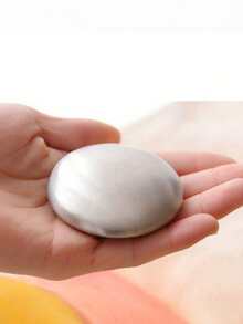1pc Stainless Steel Oval Soap,Deodorant Metal Soap,Silver Odor Remover Magic Metal Odor Absorber Soap,Magic Metal Odor,Tainless Steel Soap ,Bar Odor Absorber Metal,Rubbing Stone Kitchen Gadgets,With Hand Odor & Garlic Fish Odor Removal,Eliminating Hands Skin Smell Like Onion Garlic,Restore The Original Taste,For Home Essential,Kitchen,Women,Men,Christmas Gifts, New Year's Gifts