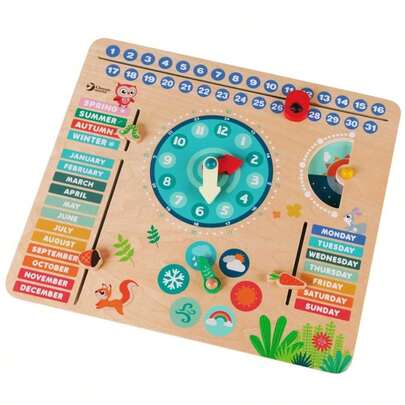 World Wooden Forest Calendar Clock Toy