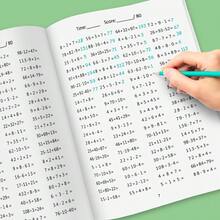 Lachilly Cuaderno de ejercicios de operaciones matemáticas mixtas 4 en 1 con respuestas, aprendizaje de práctica de resta, suma, multiplicación y división, hoja de trabajo matemática para niños, recursos escolares de matemáticas, juguetes educativos - Multicolor - Ver 7