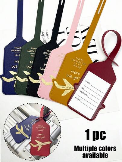 Double Sided Pu Leather Luggage Tag - Thickened Premium Travel Id Tag With Hot Stamping For Personalization | Anti Lost Name Tag For Suitcase, Bag, Backpack, Travel Essentials | Ideal For Business Travelers, Vacation, Family Trips | Perfect Ramadan Gift, New Year Travel Accessories, Eid Mubarak Present Card Holder Suitcase Tag For Travel For Luggage Waterproof Travel Must Haves Cruise Essential Vacation Essentials For Men Women Holiday Essential Back To School