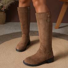 Women Over-The-Knee Boots - Light Brown - View 2