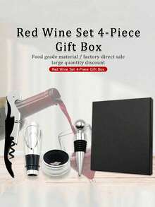 4pcs Stainless Steel Drinkware Set With Gift Box, Pourer, Bottle Stopper, Drip Ring, Premium Barware Tools, Ideal For Christmas, Wedding Anniversary, Birthday Gift - Multicolor - View 15