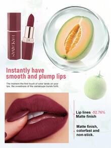 HANDAIYAN 6-Sided Matte Moisturizing Lipstick, Velvet Finish, Single Piece, Long-Lasting Color, Fashionable Luxury Lipstick, Suitable For Halloween, Christmas And Holiday Makeup, Party And Daily Makeup, Holiday Travel Essential Cosmetics, Net Weight: 3.5g, Face Painting, Cosmetics, Suitable For Women, Suitable For Winter/Spring, Ideal For Y2K Fancy Fashion, Suitable As Birthday/Valentine's Day/Mother's Day Gift, Essential For Carnival Party, Best Color Choice - 02 Peach - Xem 5